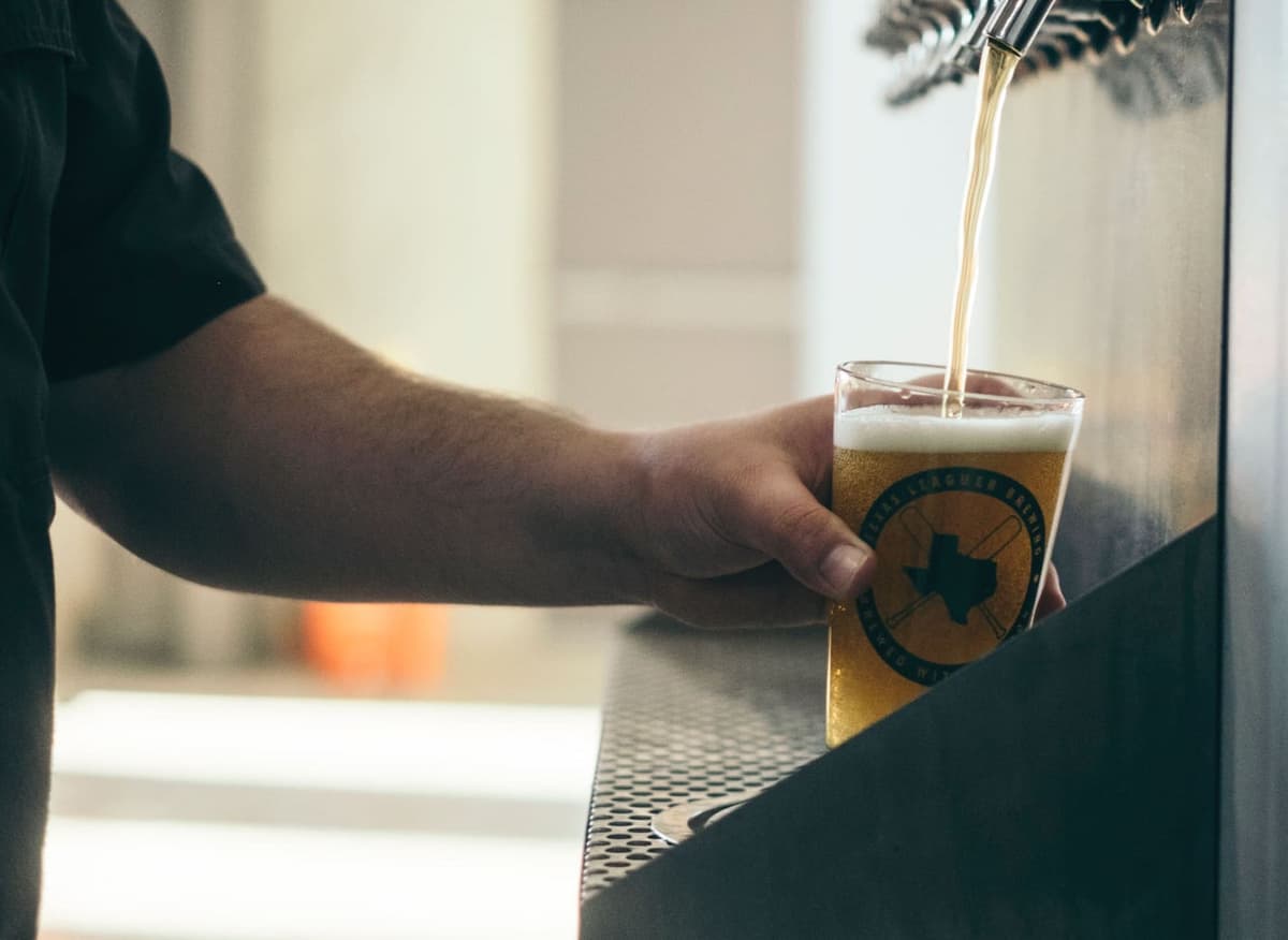 Beer glass being filled